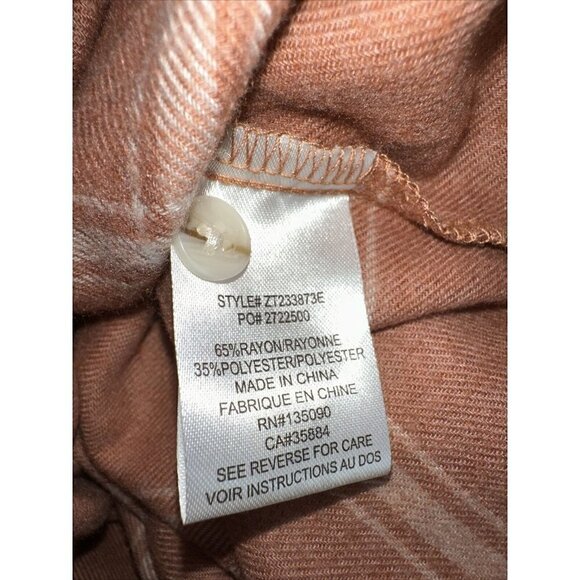 Z‎ Supply Overland Plaid Blouse In Brown Womens Large Evereve New - Picture 10 of 10